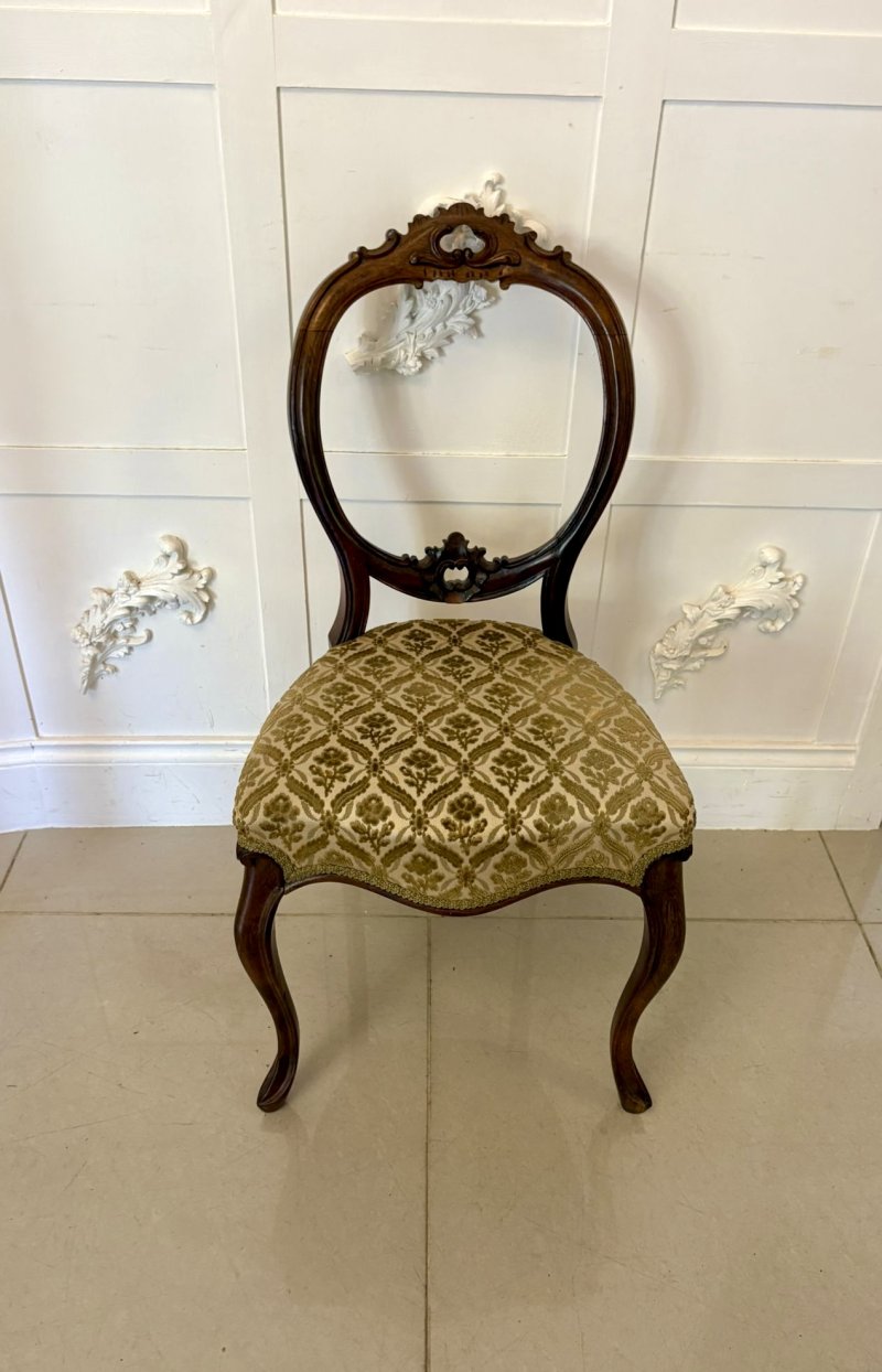 Outstanding Quality Antique Victorian Set of Six Carved Walnut Dining Chairs - Image 8